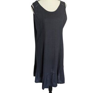 Terzo Millennio Navy Linen Sleeveless Dress – Size S EUC